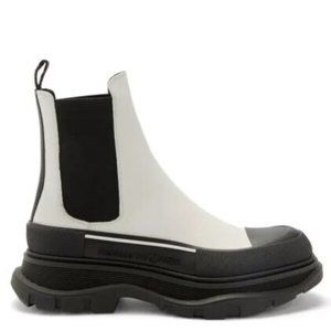 Alexander Mcqueen Women's Tread Slick Leather Chelsea Boots, size 37